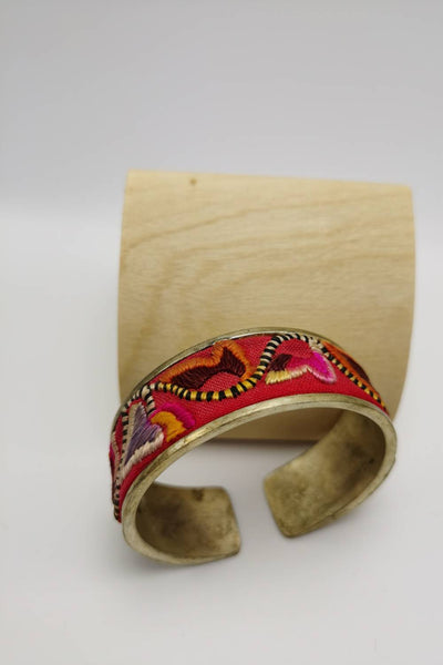 Aesthetic Hand-sewn Violaceae Cuff Bracelet