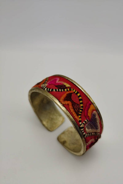 Aesthetic Hand-sewn Violaceae Cuff Bracelet