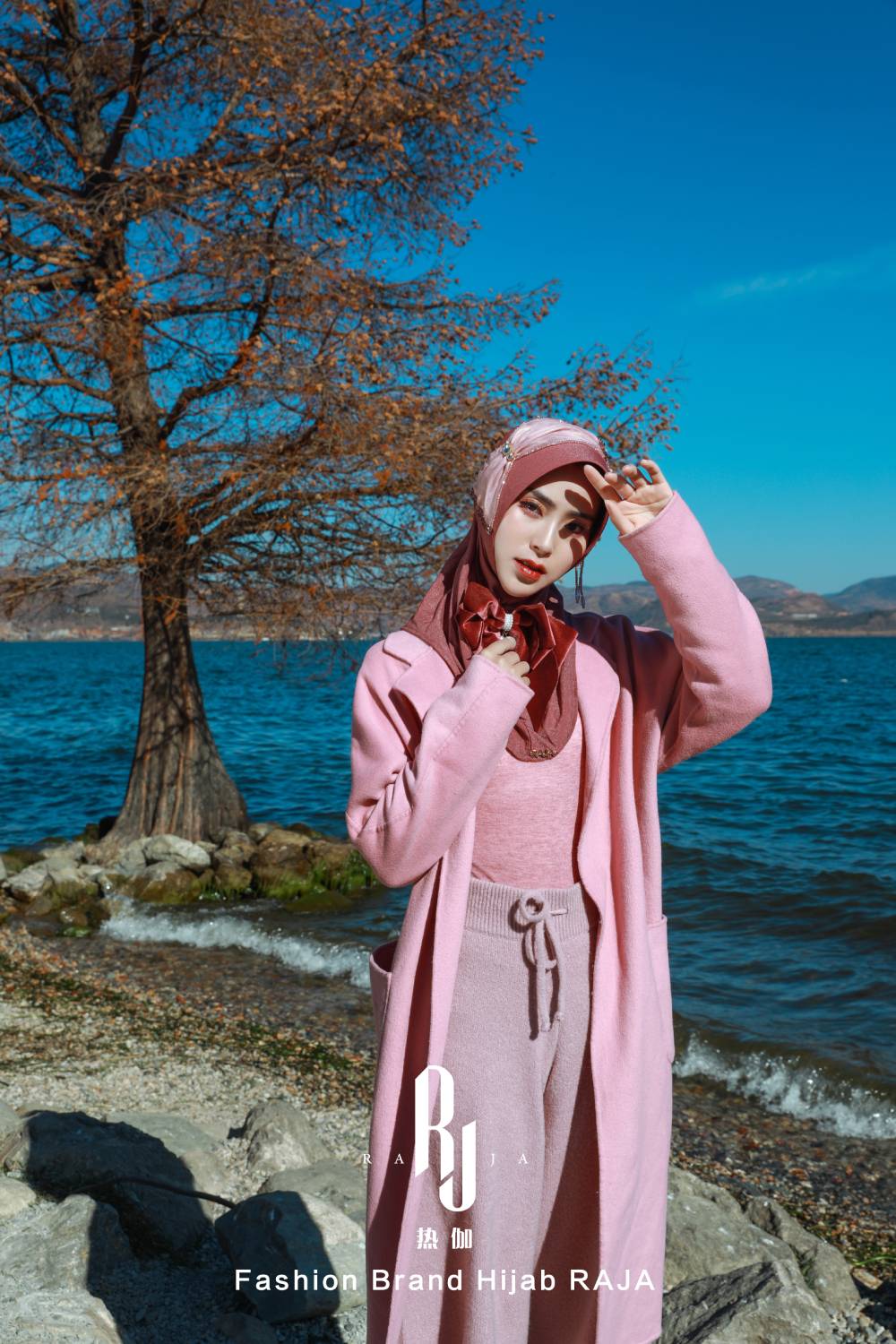 Lulu-Jujube Moderní a Skromná Šifónová Čepice na Hidžáb s Sametovou Mašlí a Korálky