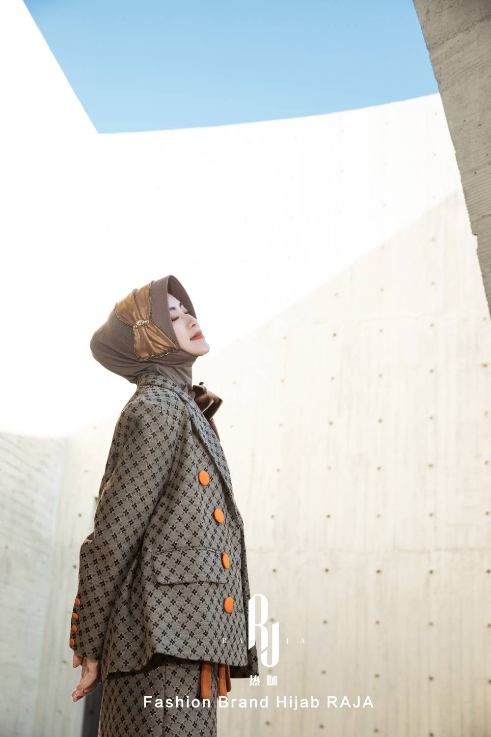 Lulu-Mocha moderní a skromná šifónová čepice na hidžáb s sametovou mašlí a korálky