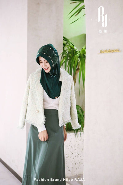 Zaira-Teal Chic and Sparkling Chiffon Hijab Cap