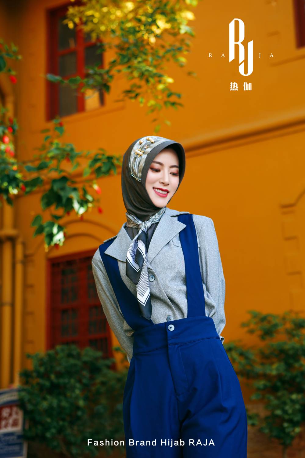 Laila-Thames Dusk Bezaubernde Hijab-Kappe mit zarten Perlenverzierungen und Charmeuse-Schal