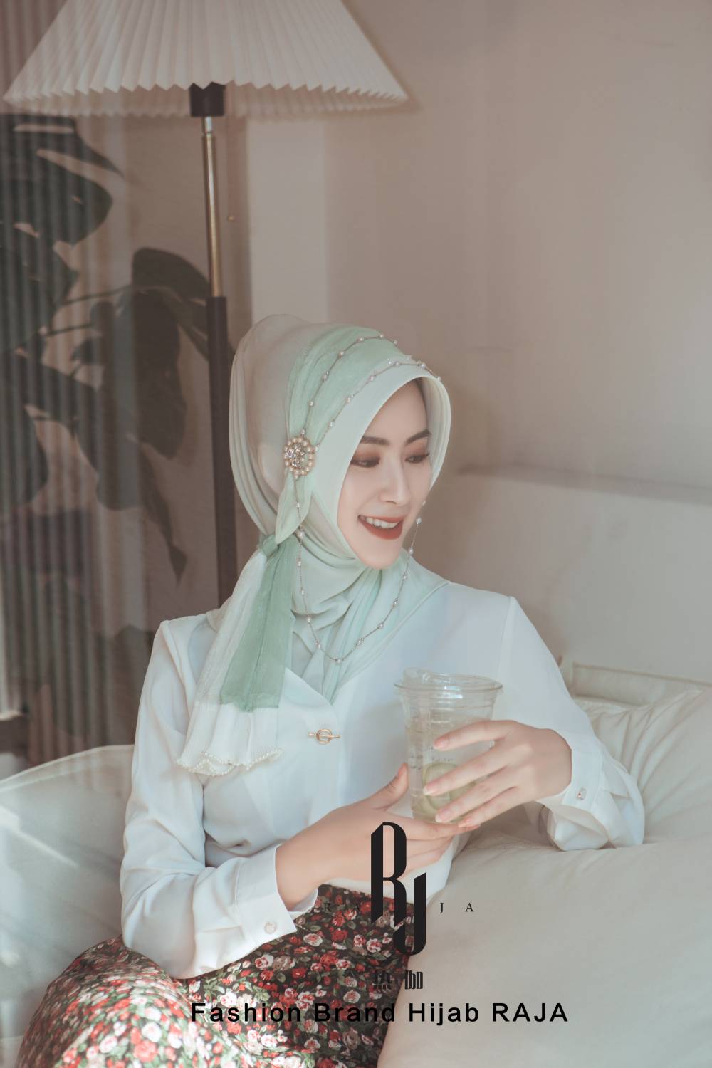 Dariya-Frosted Mint Radiant Dreams Hijab-Kappe