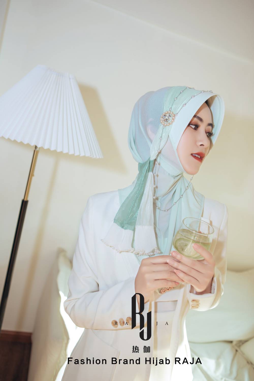 Dariya-Frosted Mint Radiant Dreams Hijab-Kappe