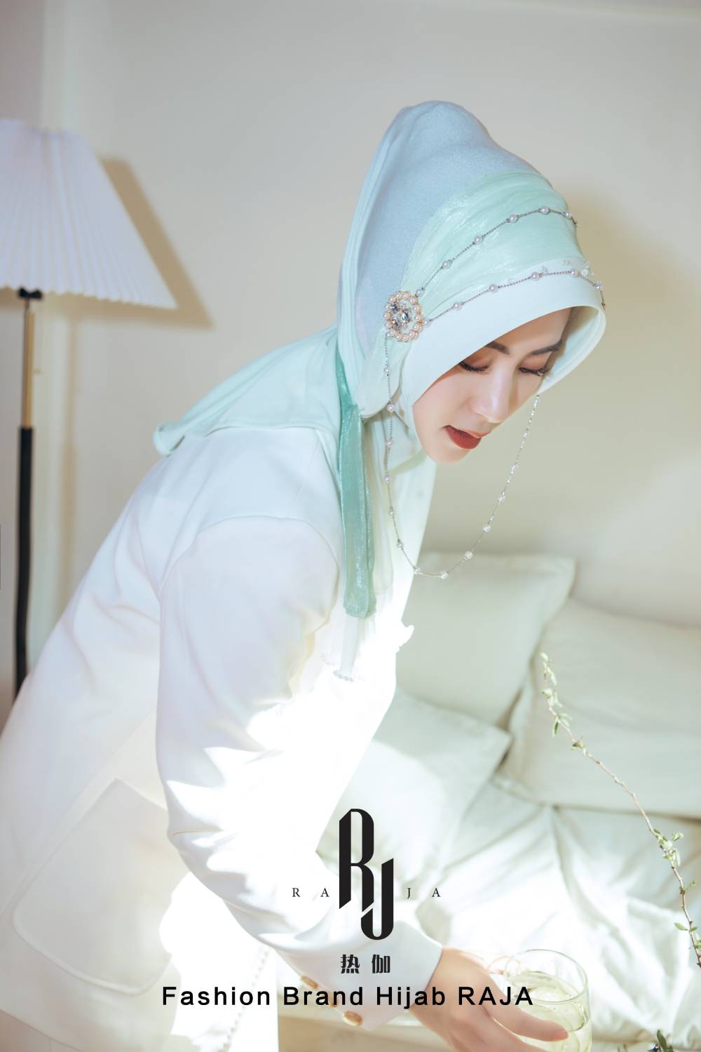Dariya-Frosted Mint Radiant Dreams Hijab-Kappe
