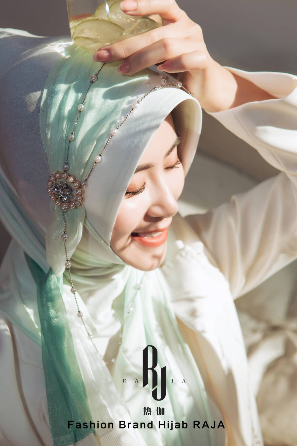 Dariya-Frosted Mint Radiant Dreams Hijab-Kappe