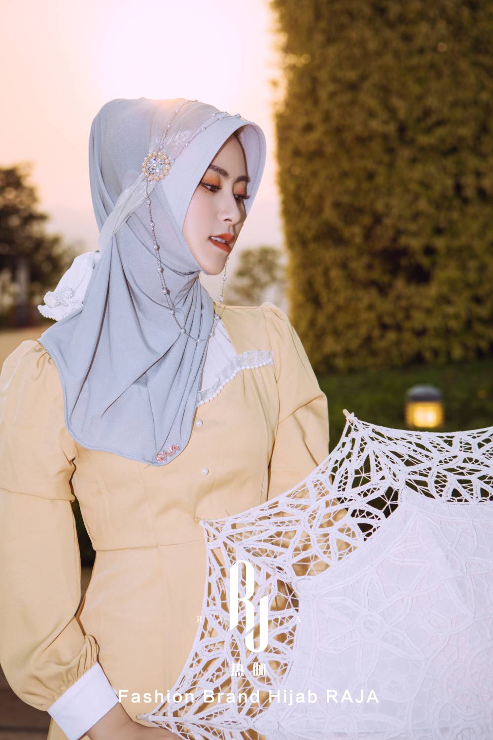 Dariya-Silber Radiant Dreams Hijab-Kappe