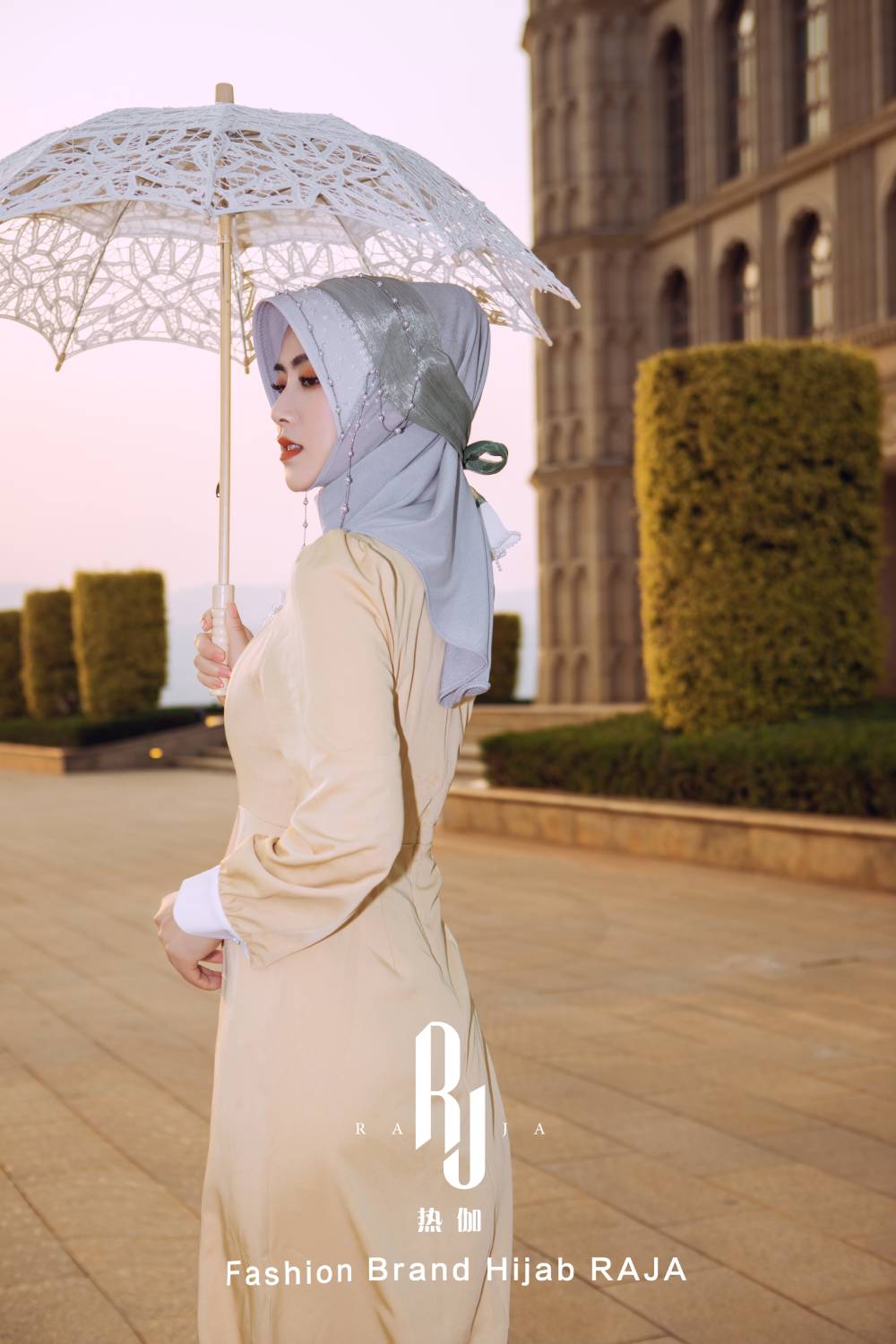 Dariya-Silber Radiant Dreams Hijab-Kappe