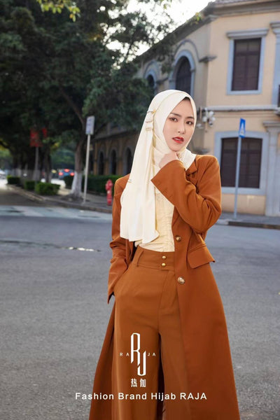 Shakira - Cream Daily Hijab with Pearl Pins