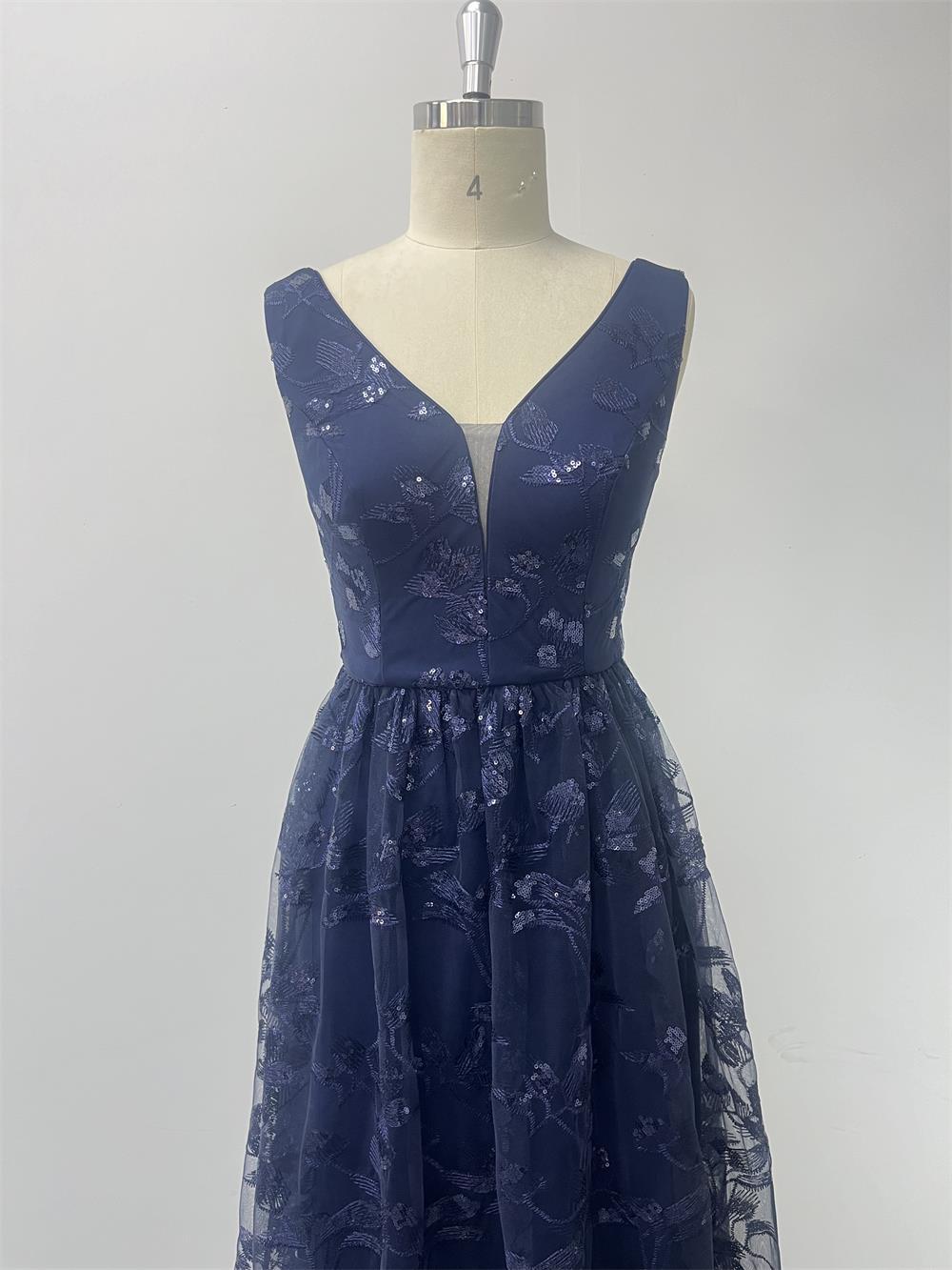 Luxusní maxi šaty bez rukávů s výstřihem do V, áčkového střihu, třpytivé formální/večerní