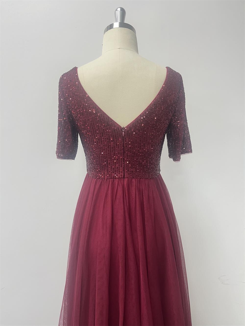 CORPO SUGGERIMENTO CORTE SUGGERIMENTO VECH A VACCHIO MASSI A-LINE GIGLA DI TULLE/Abito da damigella d'onore