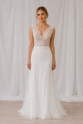 Sheath Lace and Tulle Bridal Gown