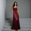 Square Neck Sleeveless Column Sheath Evening Dress