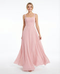 Square Neckline Chiffon Maxi A-line Dress