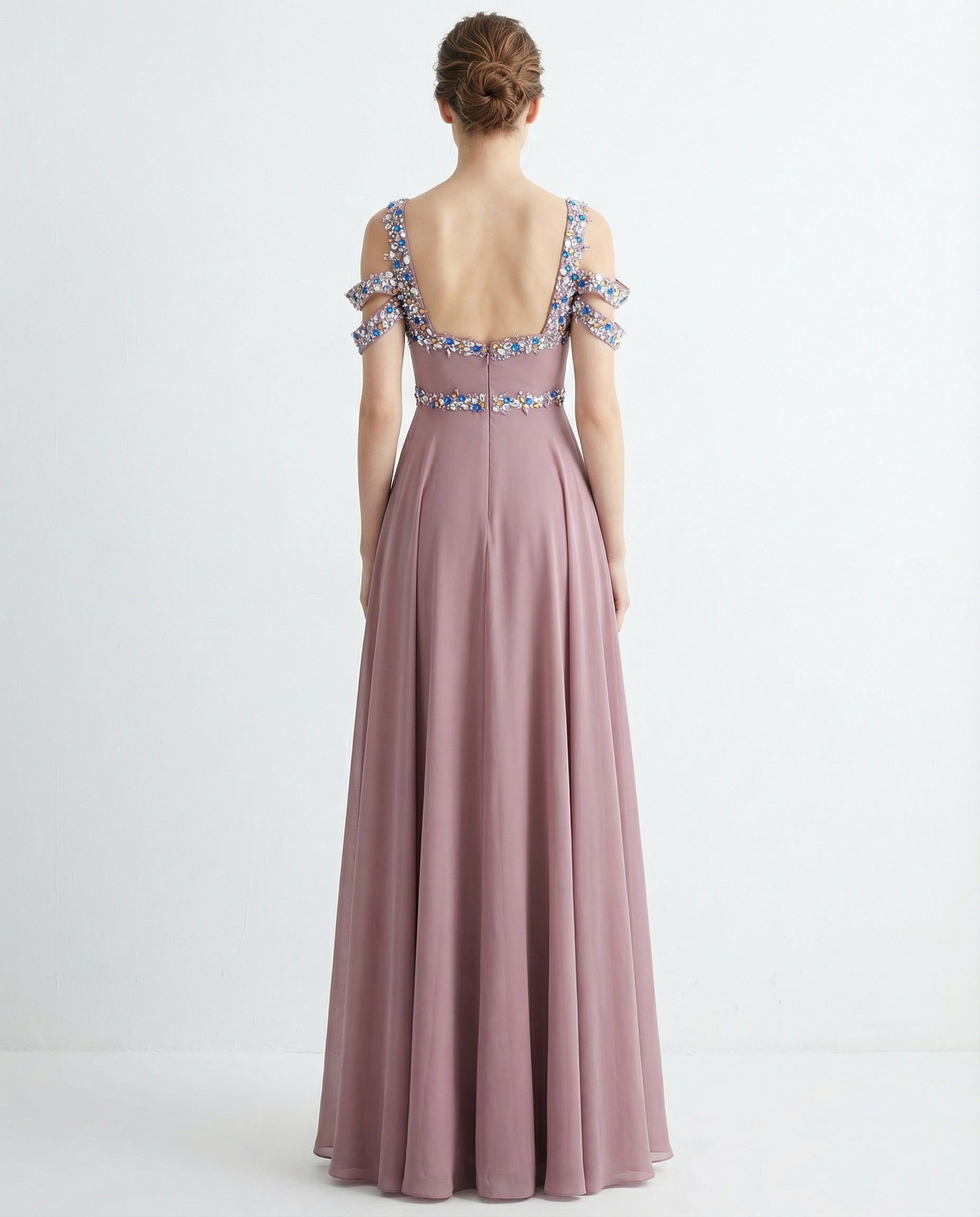 Empire A-line Chiffon Prom Dress with Straps