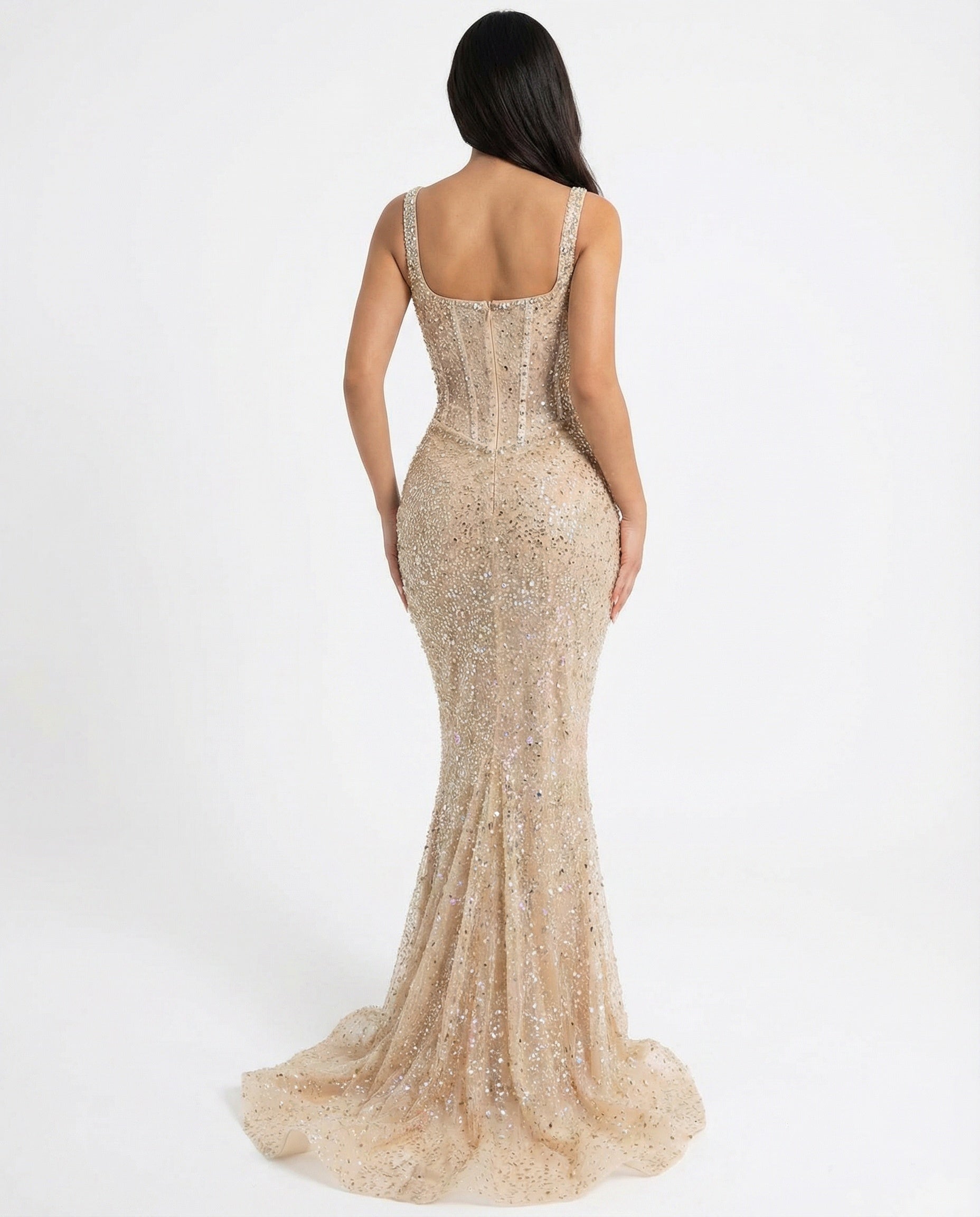 Shimmering Tuller Mermaid Gown
