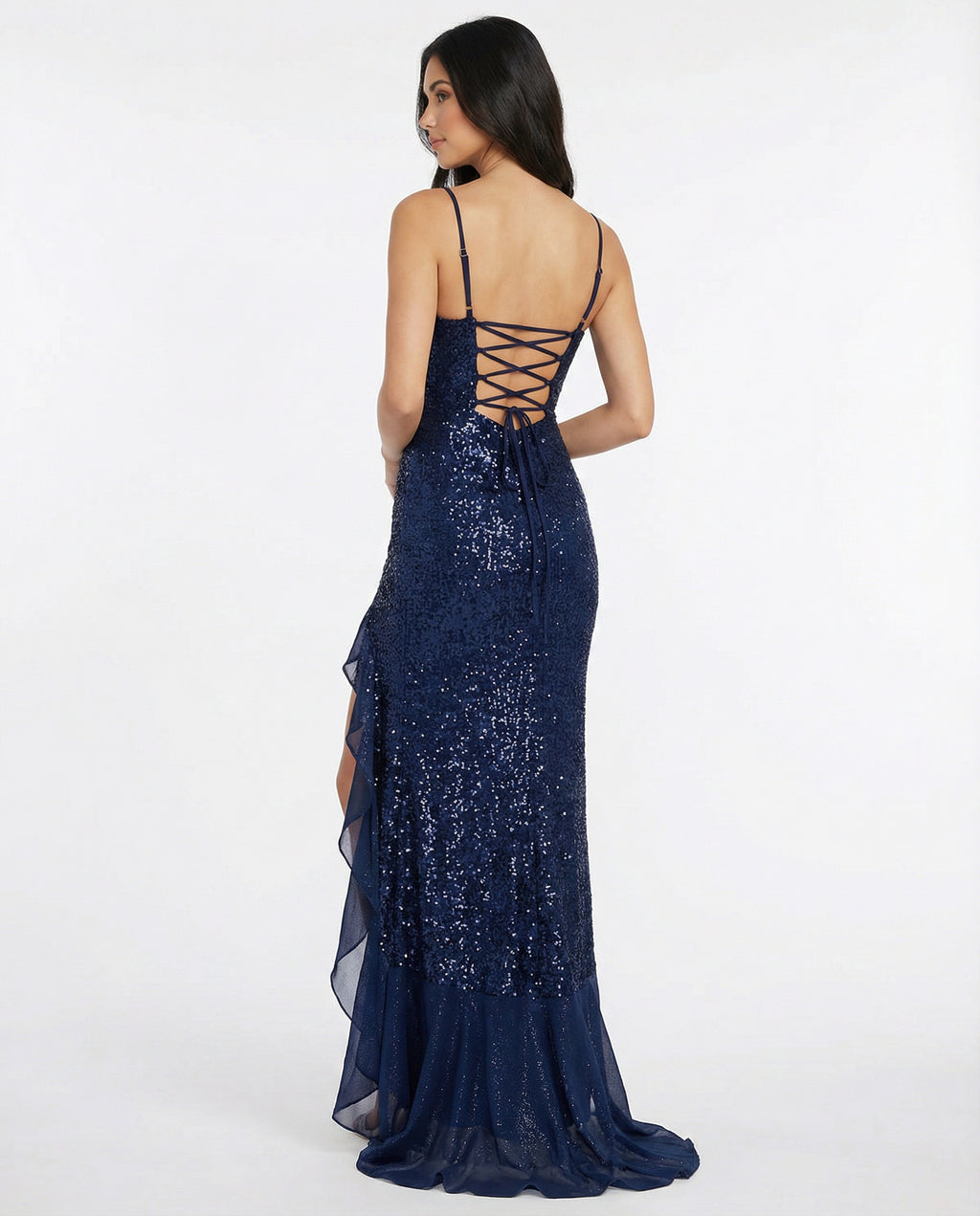 Sequins Sheath Prom Dress with Slit