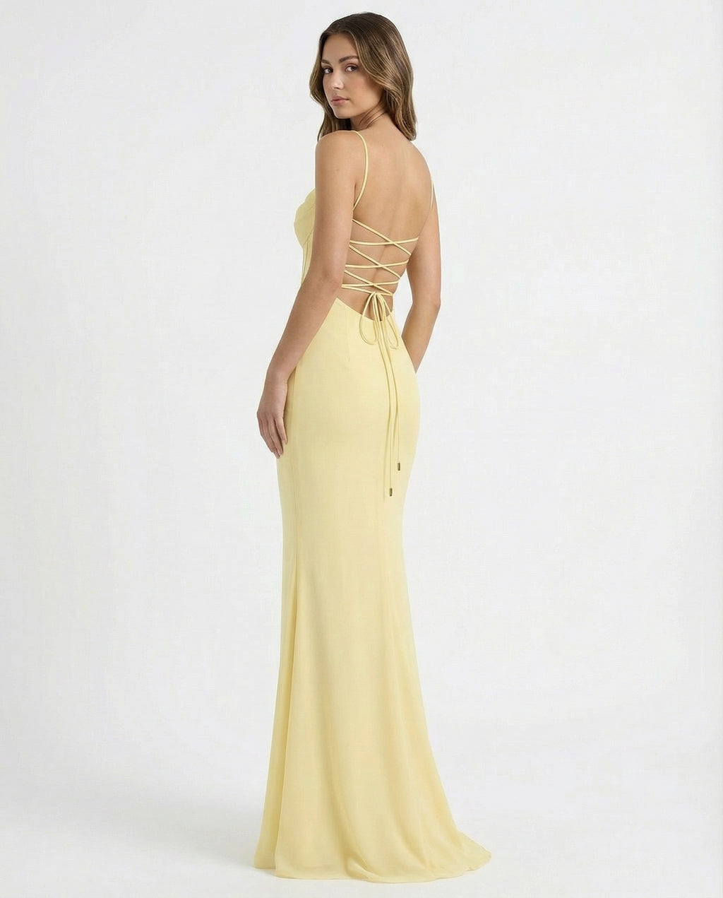 Straps Corset Chiffon Mermaid Maxi Dress