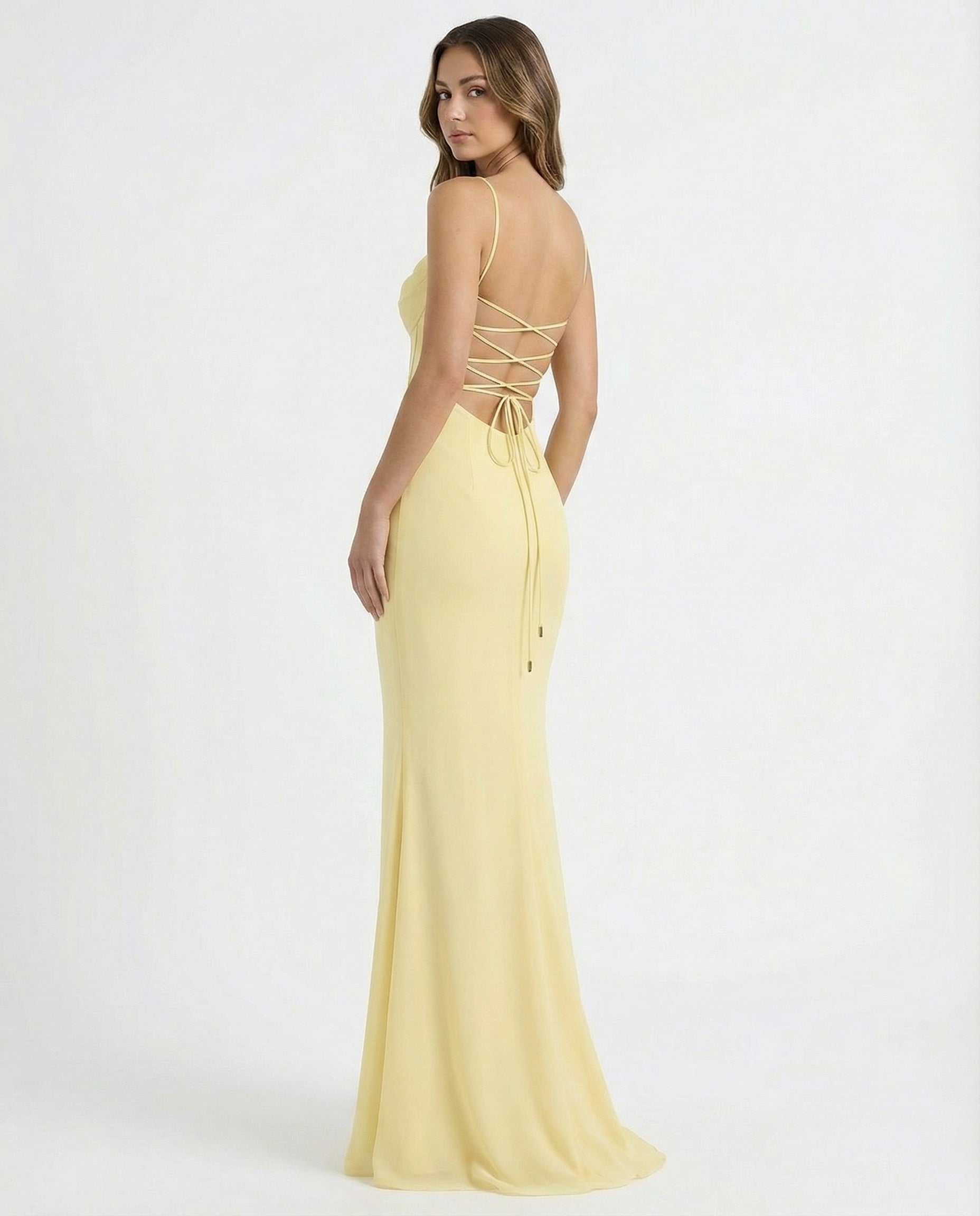 Straps Corset Chiffon Mermaid Maxi Dress
