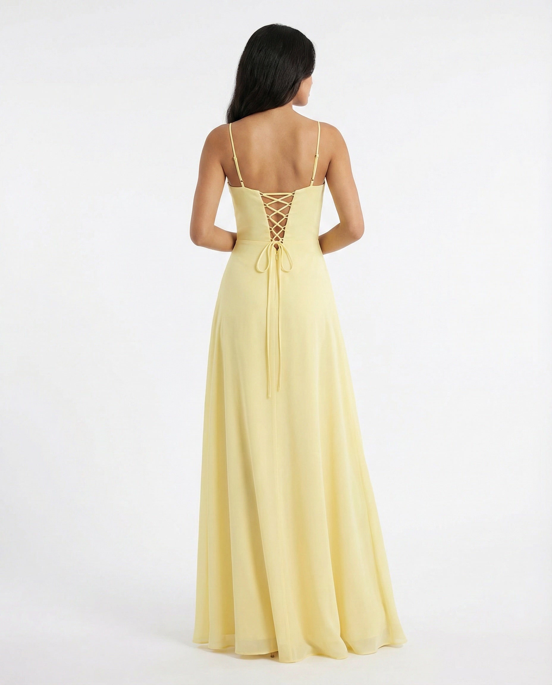 Spaghetti Straps Chiffon Prom Dress with Slit