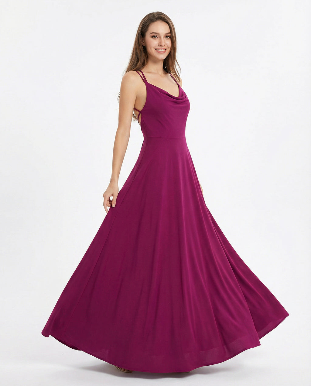 Cowel Neck A-line Jersey Gown