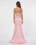 Sweetheart Satin sheath Prom Dress with Slit