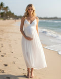 Spaghetti Straps V-neck Empire A-line Maternity Wedding Dress