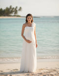 A-line One Shoulder Chiffon Maternity Wedding Dress