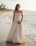 Off-the-Shoulder Empire A-line Maternity Wedding Dress