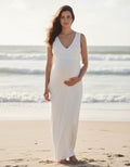 Sleeveless V-Neck Sheath Maternity Wedding Dress
