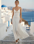 Spaghetti Straps Chiffon A-line Wedding Dress