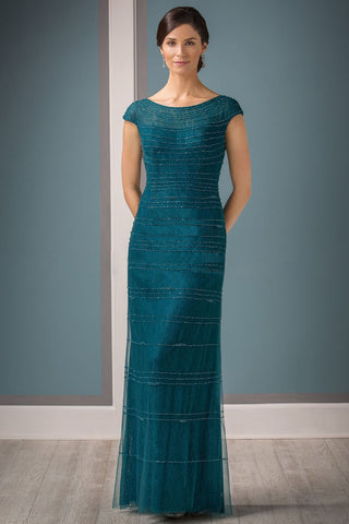 Sheath Illusion Neckline Floor-length Mother of The Bride Dress