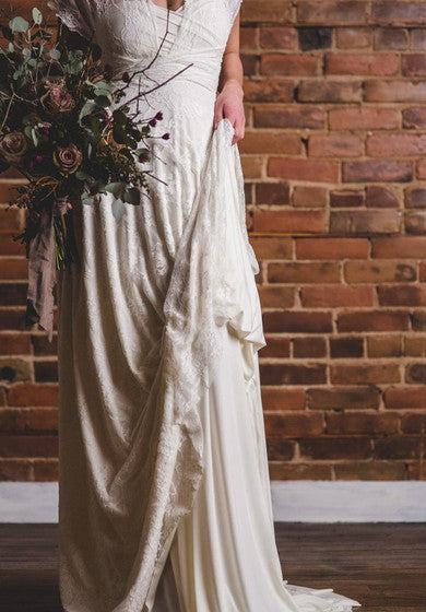 infinity dress with lace overlay Navy Blue Lace Overlay Gown, Size 0