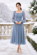 Dark Navy Winter Wedding Guest Sheath Dress Style MG_301531 front view