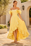 Sky Blue Ruffle Wedding Guest Sheath Dress front view