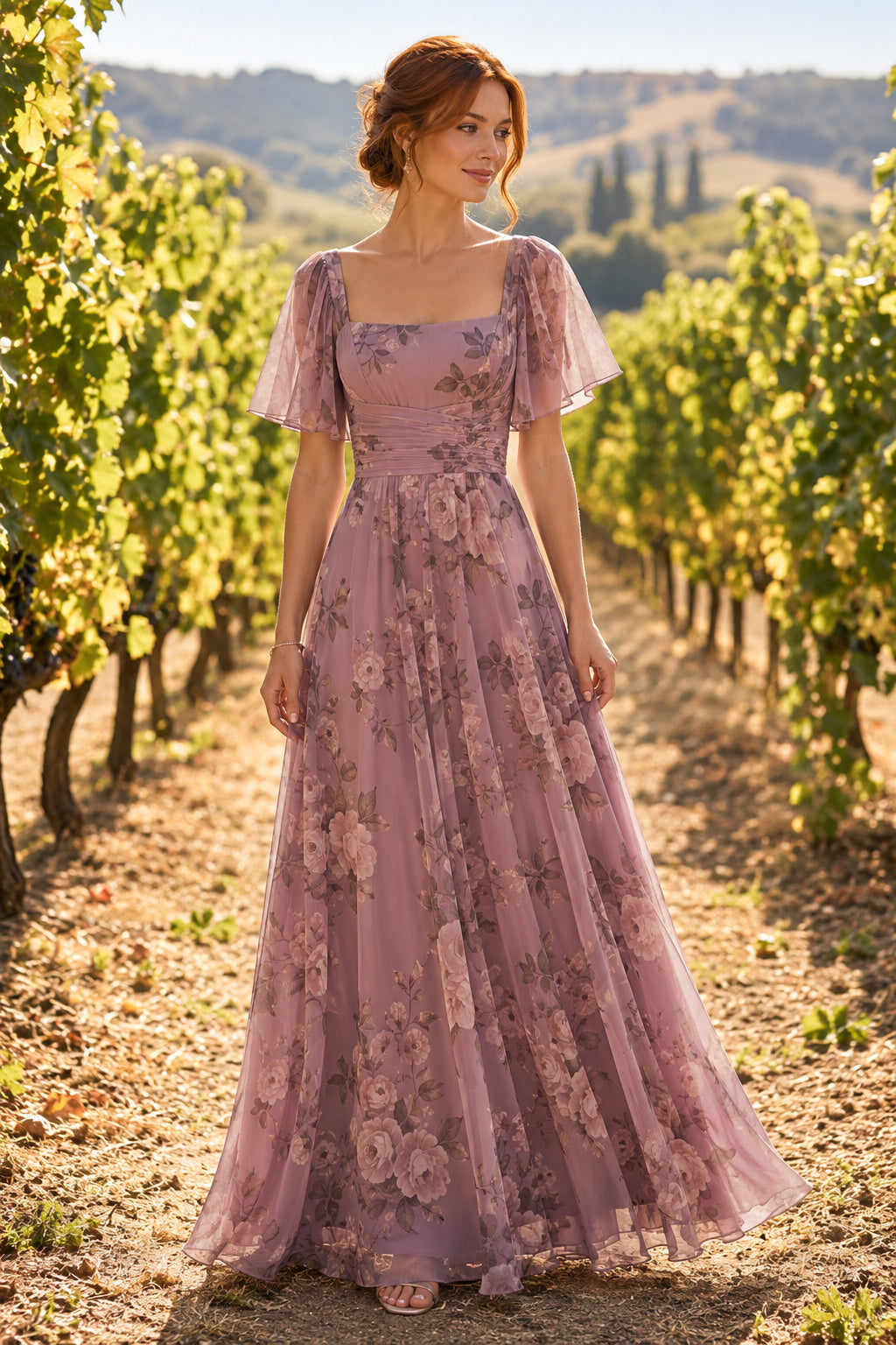 Sage Vineyard Wedding Guest Sheath Dress front view