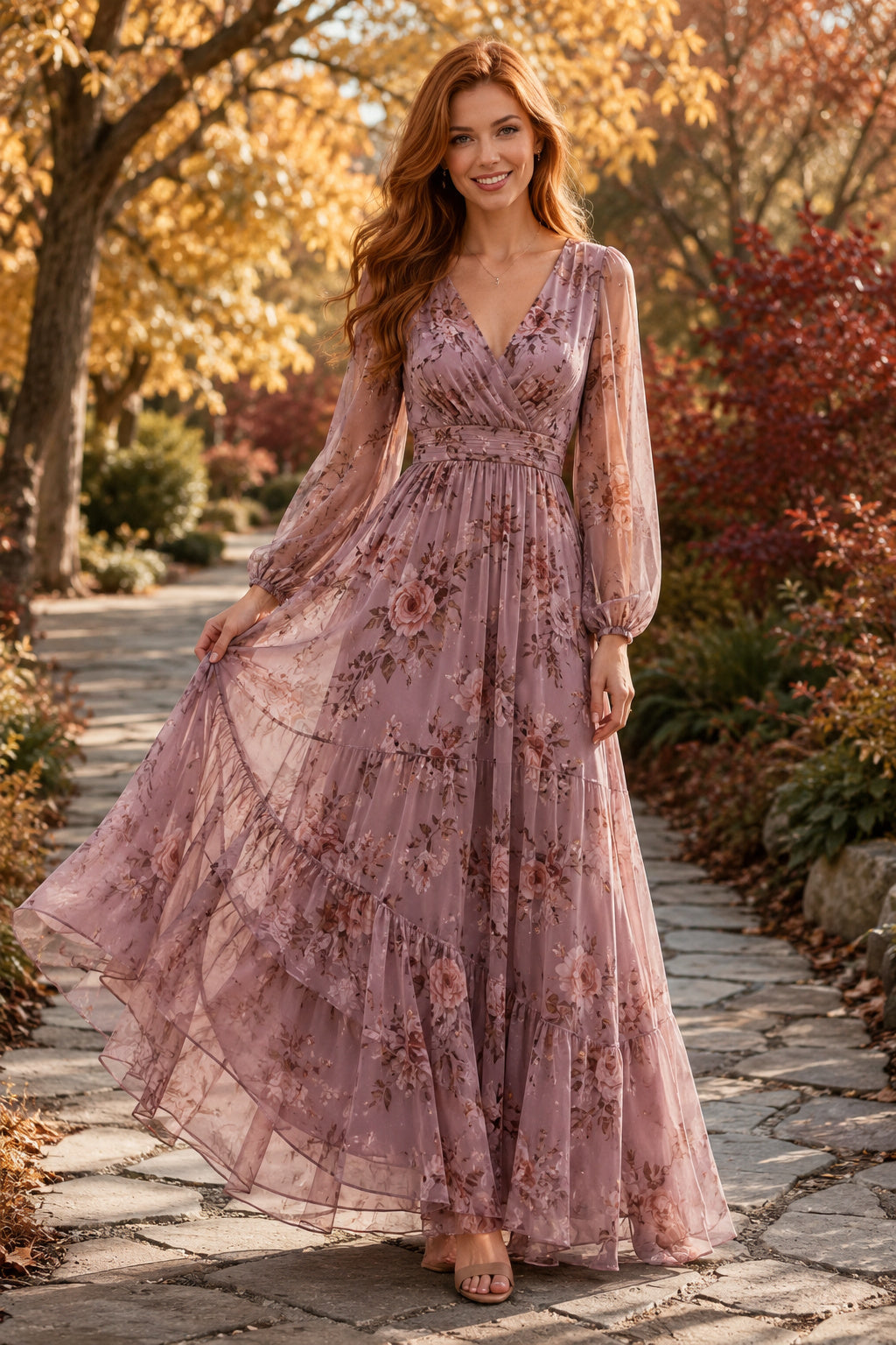 Burgundy Fall Wedding Guest Sheath Dress Style MG_301526 front view