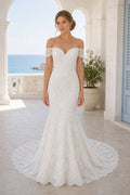 White Sweetheart A-Line Chiffon Floor-length Wedding Dress With Open Back and Lace Bodice and Open Back