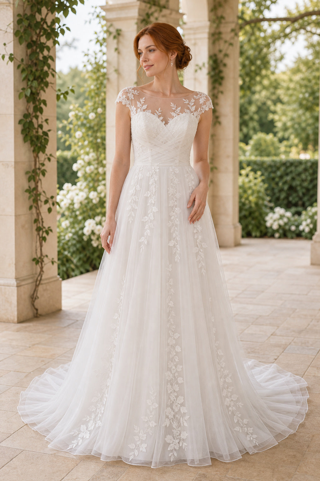 White Illusion Long Sleeves Mermaid Lace Floor-length Wedding Dress With Lace and Open Back