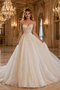 Strapless Tulle Ball Gown Wedding Dress front view