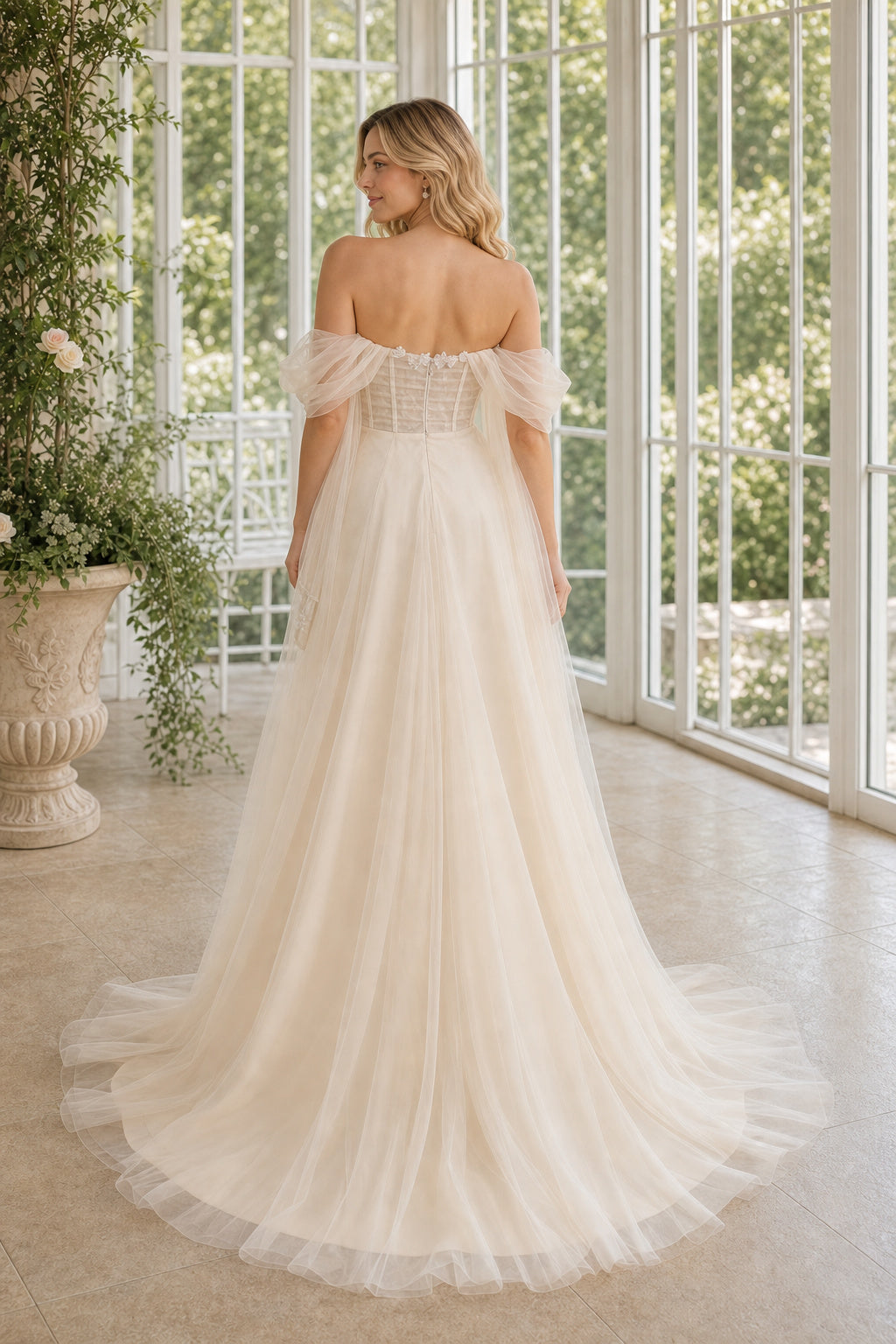 White Scoop Cap Sleeves Mermaid Lace Floor-length Wedding Dress With Lace and Beaded Bodice and Open Back Lace Hem Detail