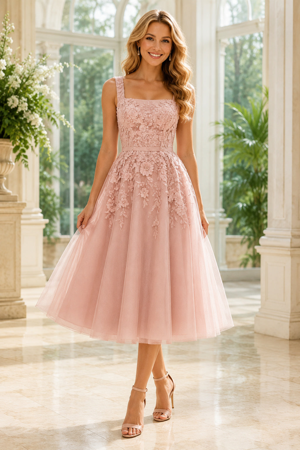 Sky Blue Elegant Evening Cocktail Sheath Dress front view
