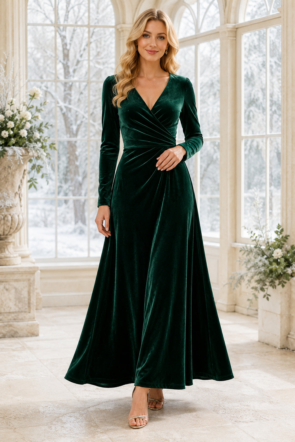 Dark Navy Winter Wedding Guest Sheath Dress Style MG_301529 front view