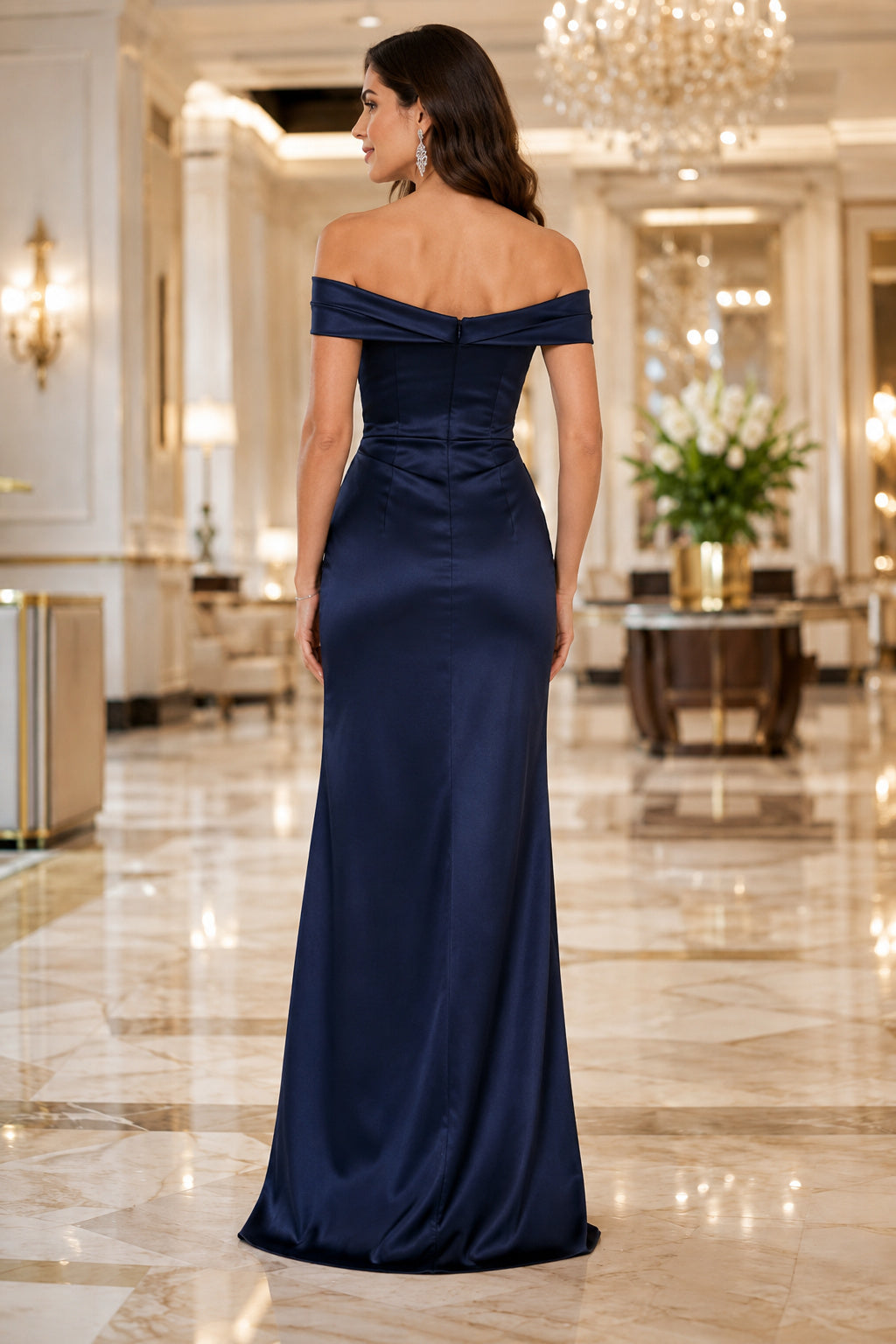 Black Tie Wedding Guest Sheath Dress Style MG_301514 back view