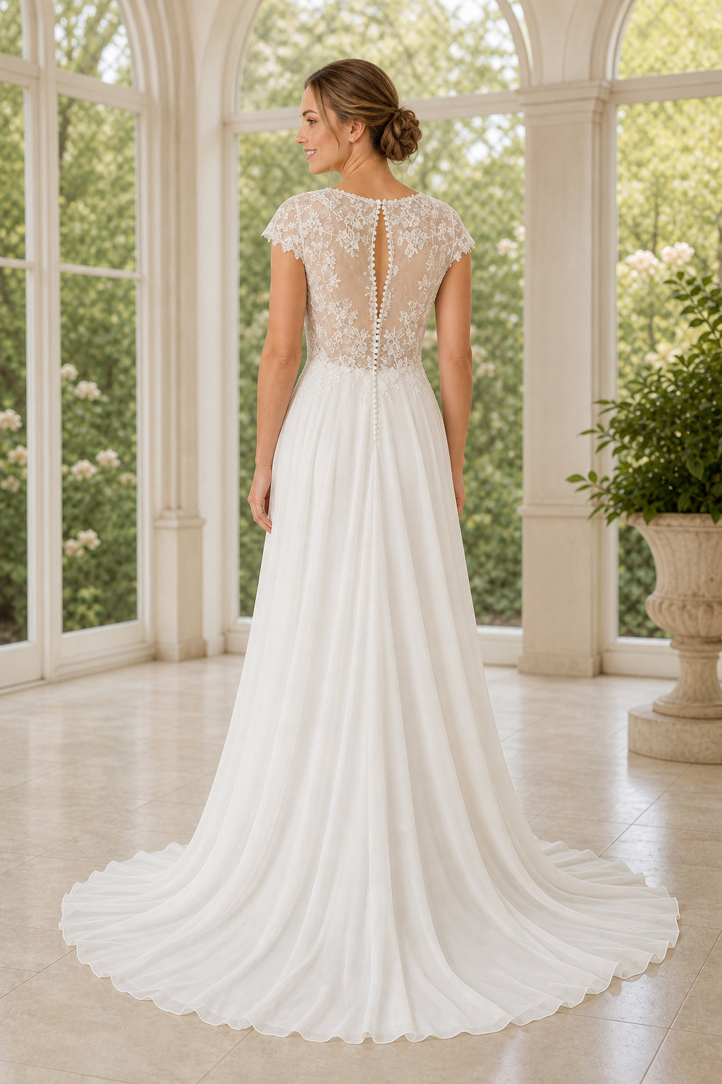 White Sweetheart Mermaid Lace Floor-length Wedding Dress With Lace and Open Back and Open Back