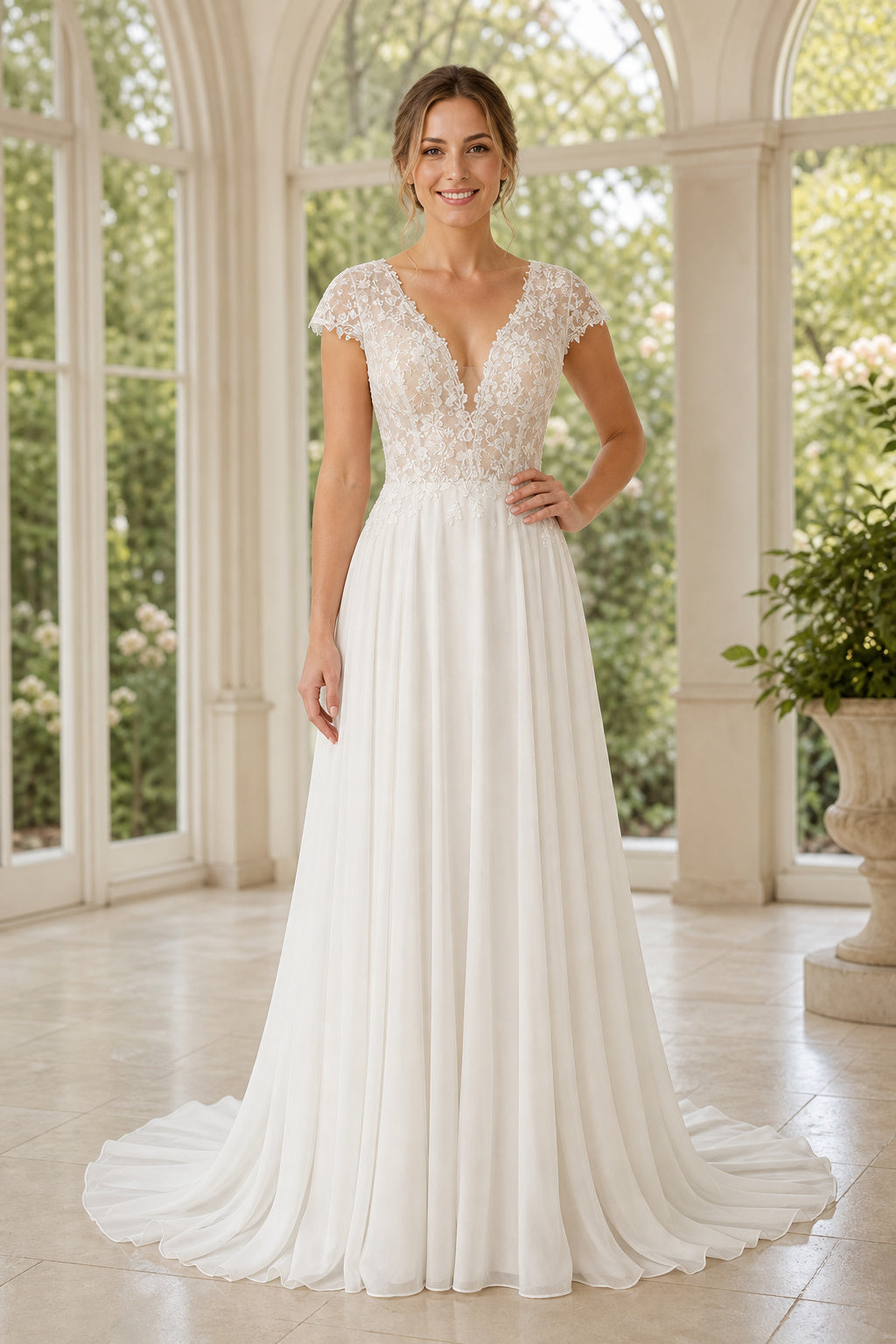 White Sweetheart Mermaid Lace Floor-length Wedding Dress With Lace and Open Back and Open Back