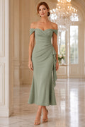 Sage Green Wedding Guest Sheath Dress Style MG_301562 front view