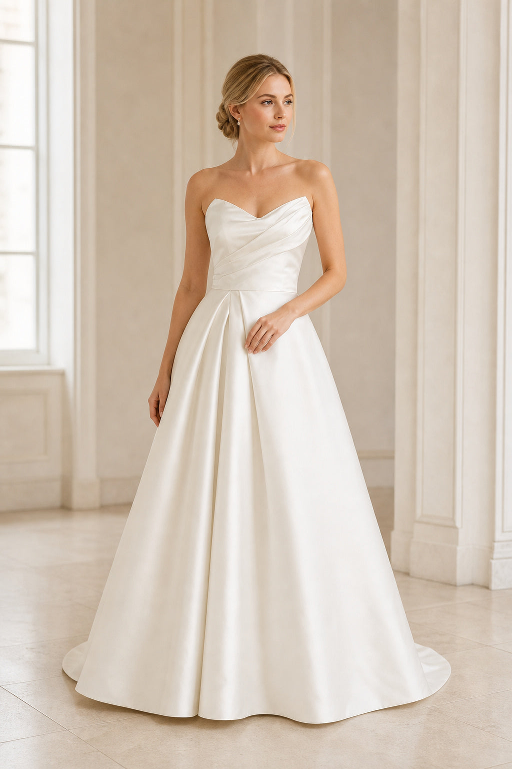 White Scoop Three-Quarter Sleeves Mermaid Lace Floor-length Wedding Dress With Lace and Lace Bodice and Open Back