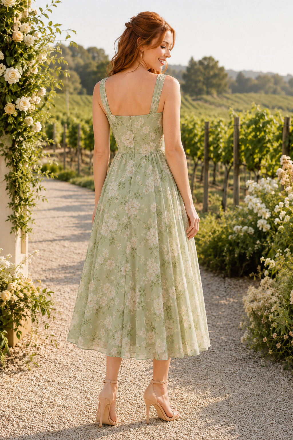 Sky Blue Semi Formal Wedding Guest Sheath Dress back view