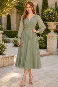 Dusty Rose Modest Cocktail Sheath Dress front view